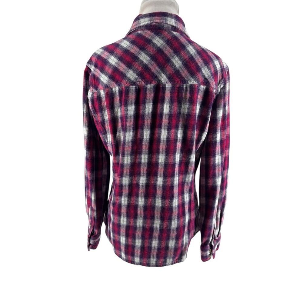 Carhartt Women's Pink Plaid Long Sleeve Button-Up Flannel Shirt Size Medium - Picture 4 of 6